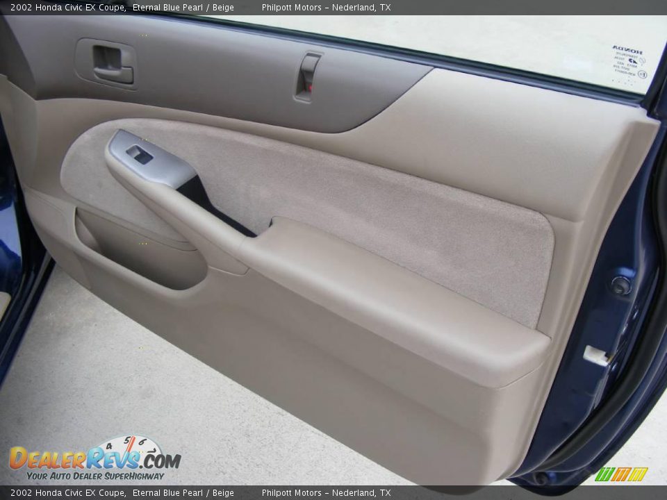 2002 Honda Civic EX Coupe Eternal Blue Pearl / Beige Photo #27
