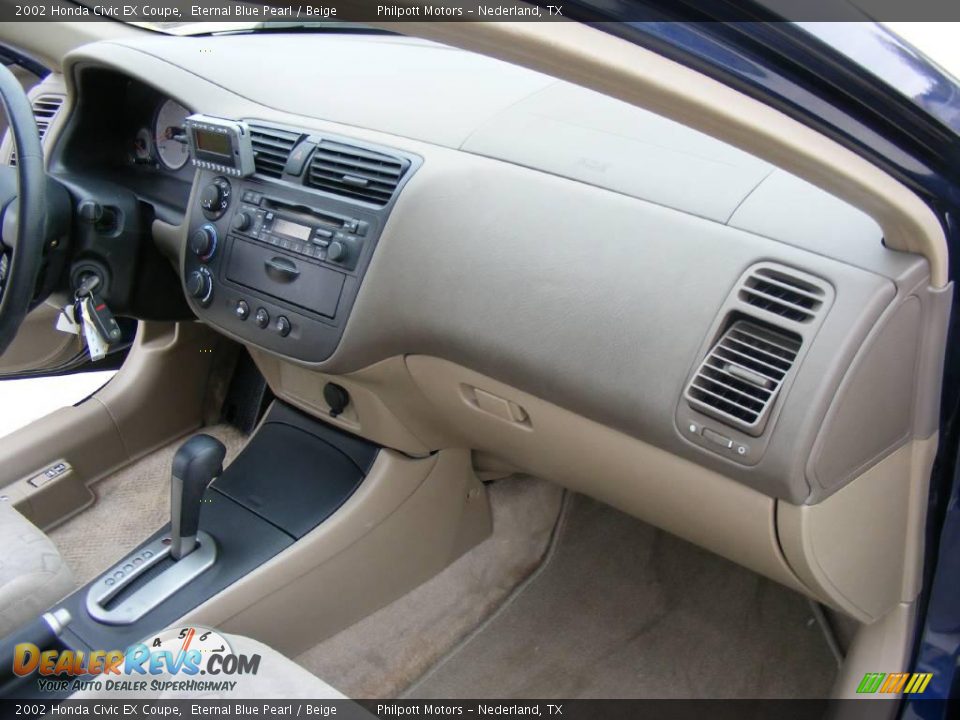 2002 Honda Civic EX Coupe Eternal Blue Pearl / Beige Photo #28