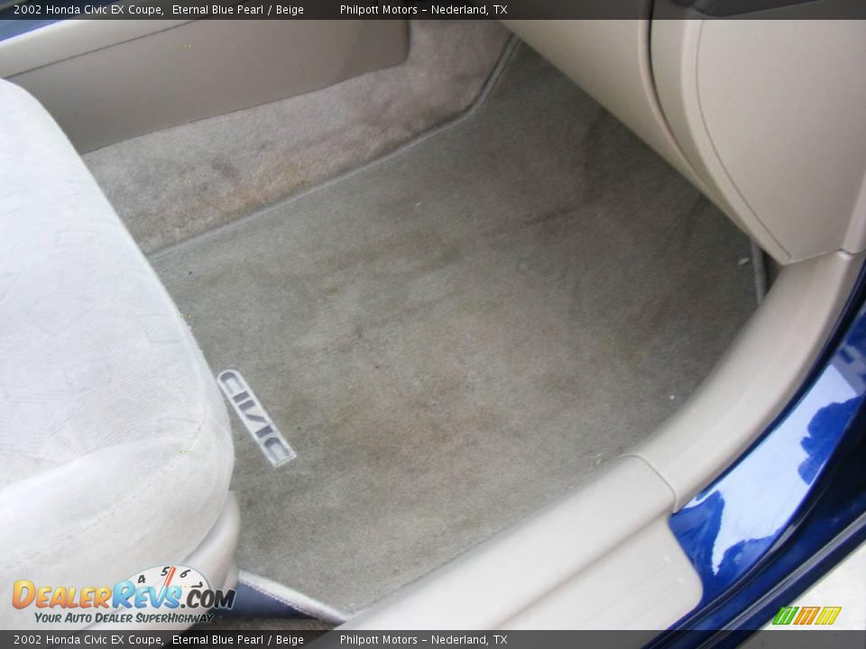 2002 Honda Civic EX Coupe Eternal Blue Pearl / Beige Photo #29