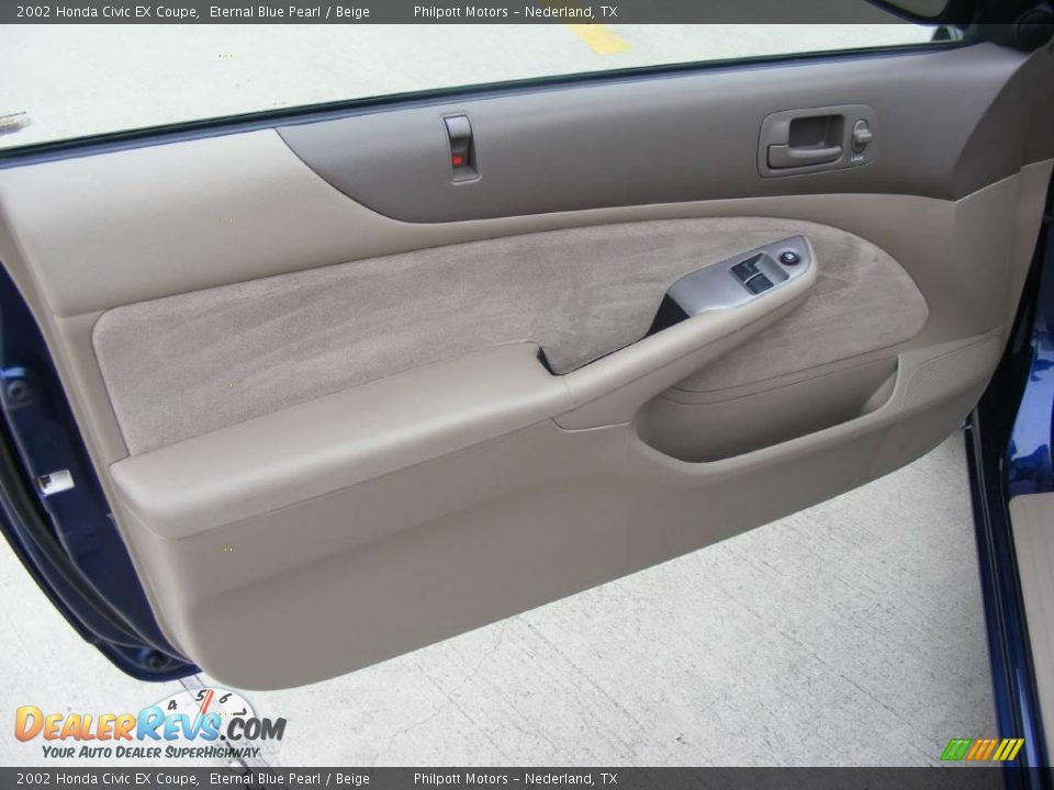 2002 Honda Civic EX Coupe Eternal Blue Pearl / Beige Photo #33
