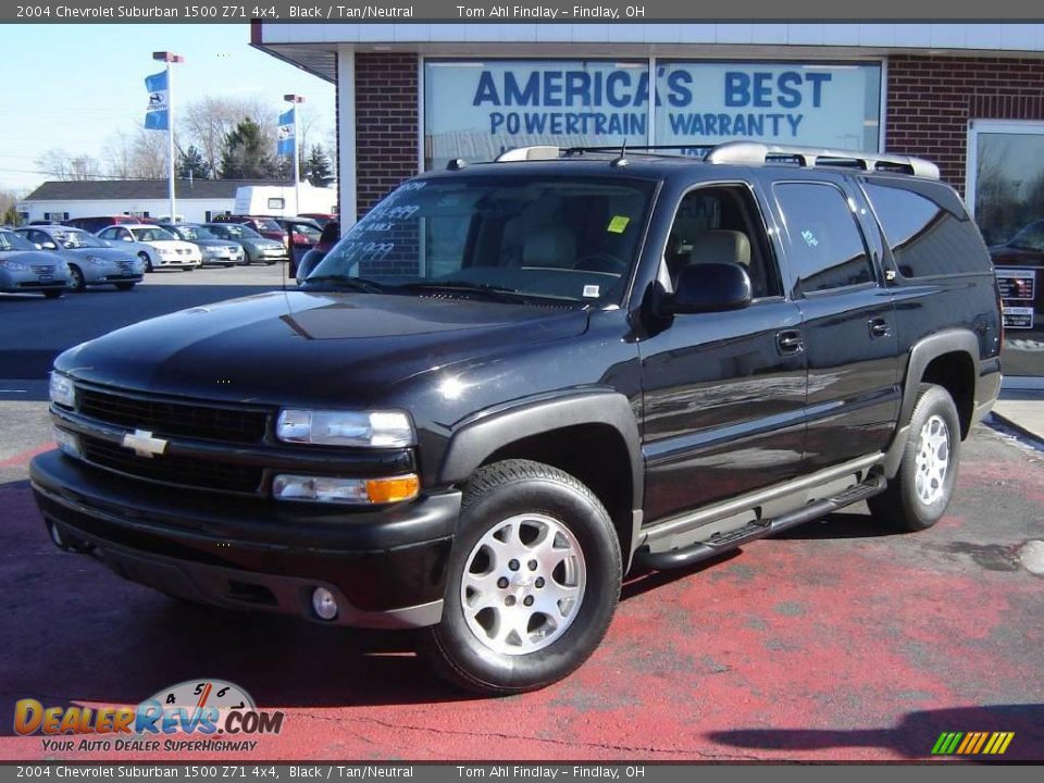 2004 Chevrolet Suburban 1500 Z71 4x4 Black / Tan/Neutral Photo #1