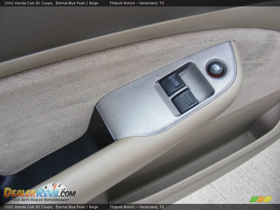 2002 Honda Civic EX Coupe Eternal Blue Pearl / Beige Photo #34