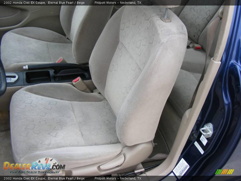 2002 Honda Civic EX Coupe Eternal Blue Pearl / Beige Photo #35