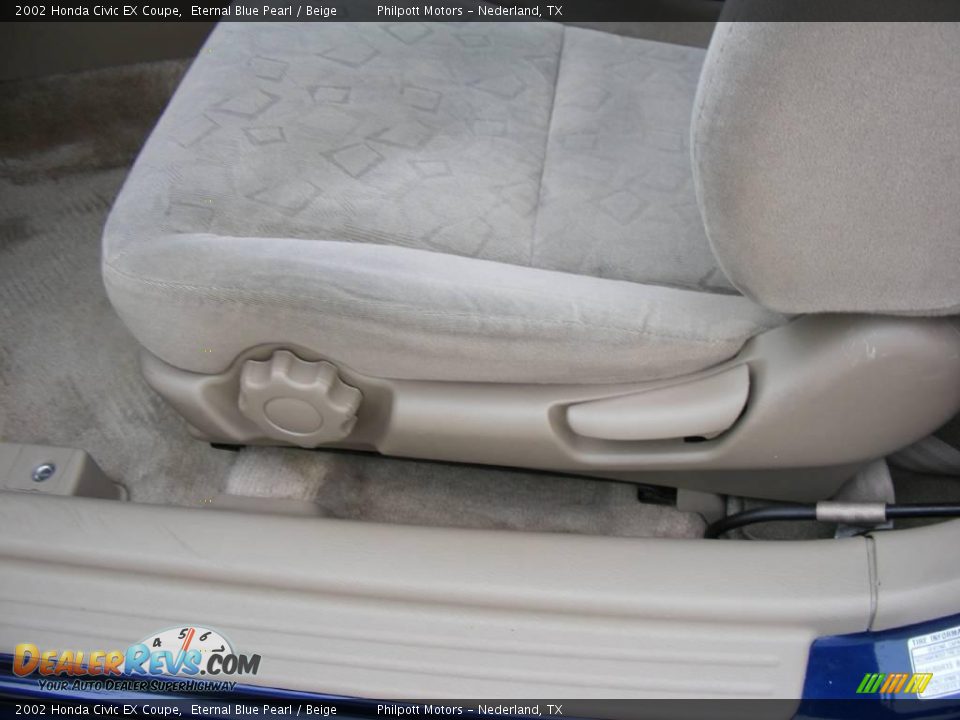 2002 Honda Civic EX Coupe Eternal Blue Pearl / Beige Photo #36