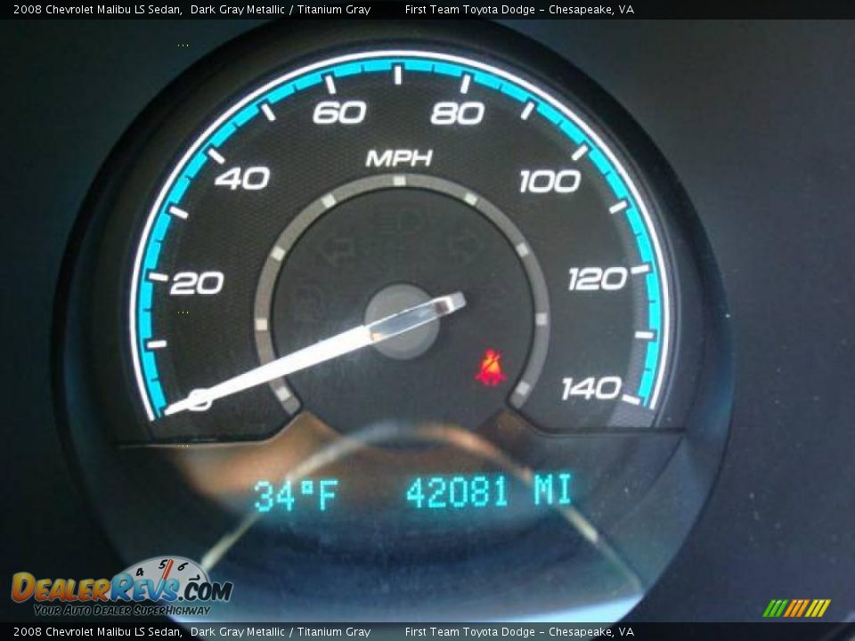 2008 Chevrolet Malibu LS Sedan Dark Gray Metallic / Titanium Gray Photo #15