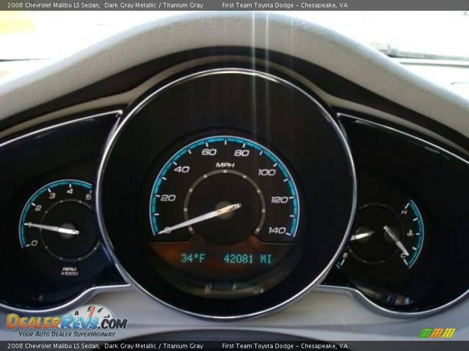 2008 Chevrolet Malibu LS Sedan Dark Gray Metallic / Titanium Gray Photo #16