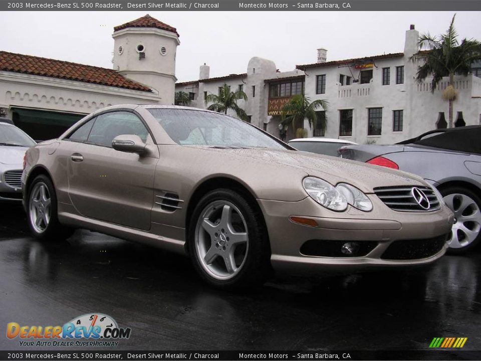 2003 Mercedes-Benz SL 500 Roadster Desert Silver Metallic / Charcoal Photo #1