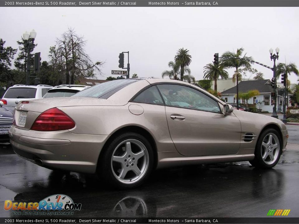 2003 Mercedes-Benz SL 500 Roadster Desert Silver Metallic / Charcoal Photo #11
