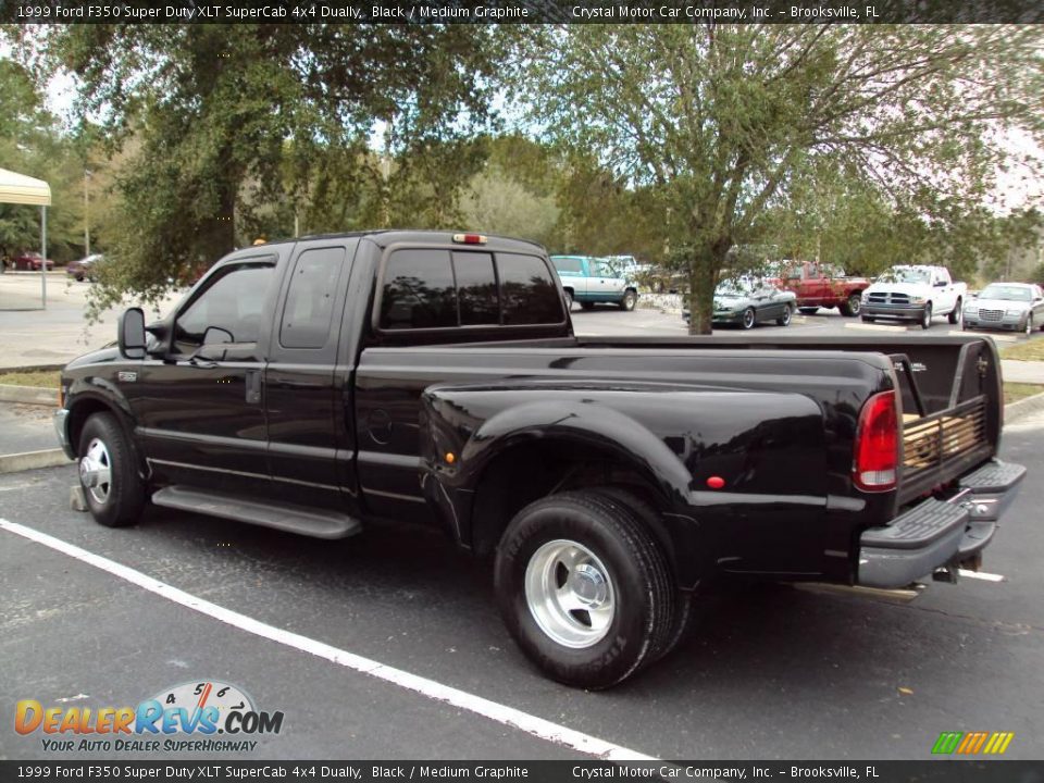 1999 Ford F350 Super Duty XLT SuperCab 4x4 Dually Black / Medium Graphite Photo #3