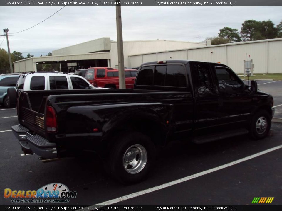 1999 Ford F350 Super Duty XLT SuperCab 4x4 Dually Black / Medium Graphite Photo #4