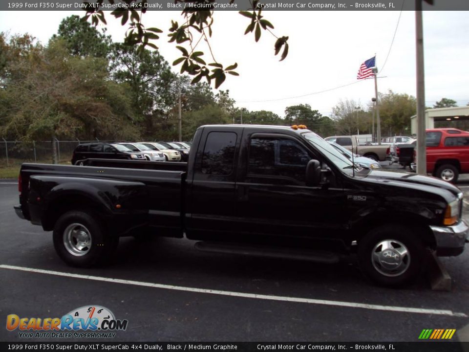 1999 Ford F350 Super Duty XLT SuperCab 4x4 Dually Black / Medium Graphite Photo #5