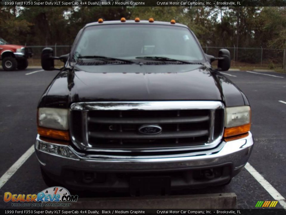 1999 Ford F350 Super Duty XLT SuperCab 4x4 Dually Black / Medium Graphite Photo #7