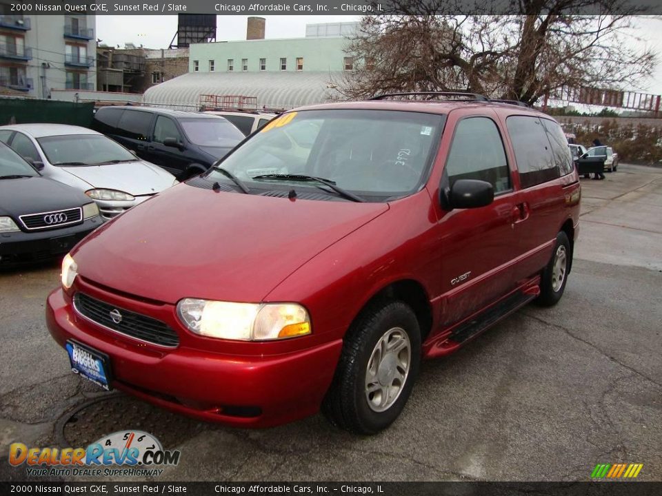2000 Nissan Quest GXE Sunset Red / Slate Photo #1