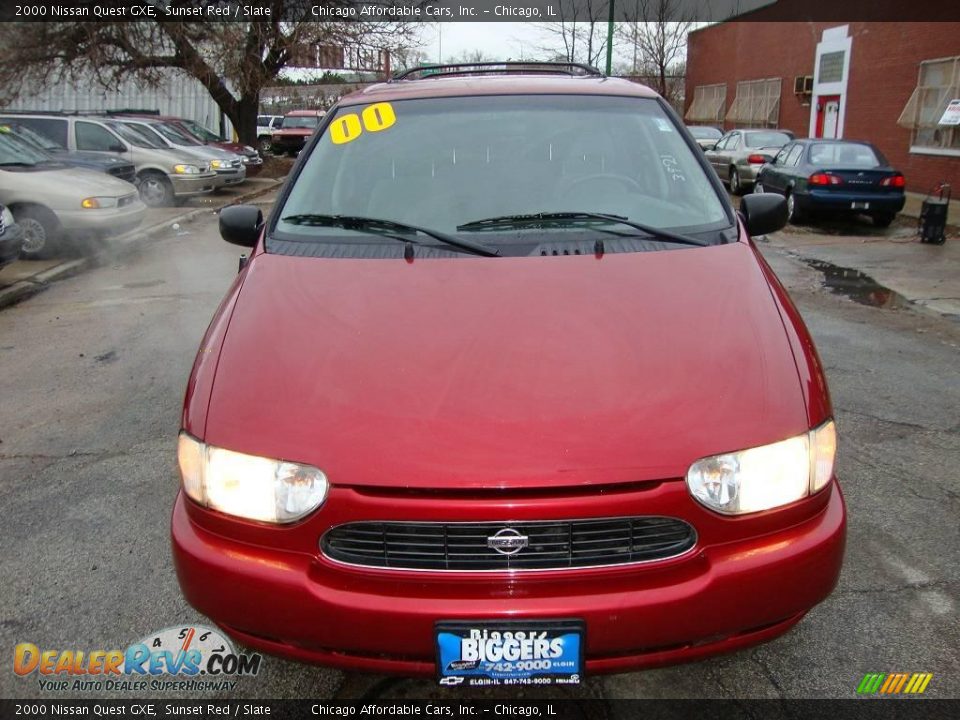 2000 Nissan Quest GXE Sunset Red / Slate Photo #2