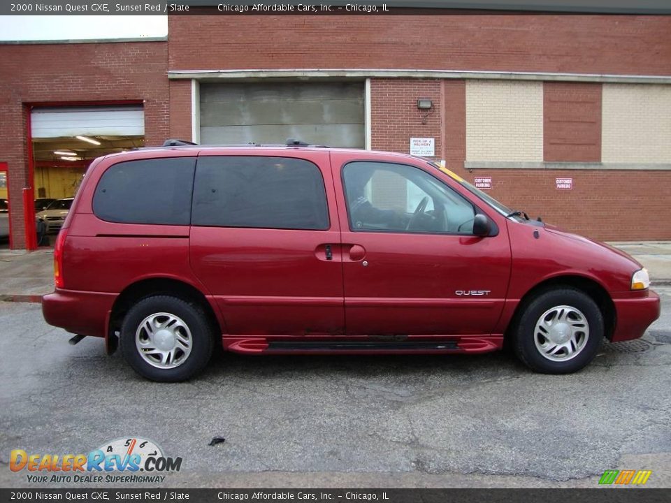 2000 Nissan Quest GXE Sunset Red / Slate Photo #4