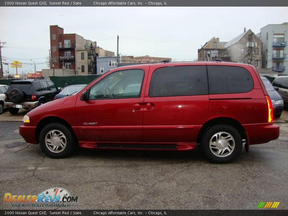 2000 Nissan Quest GXE Sunset Red / Slate Photo #5