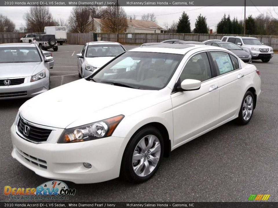 2010 Honda Accord EX-L V6 Sedan White Diamond Pearl / Ivory Photo #1