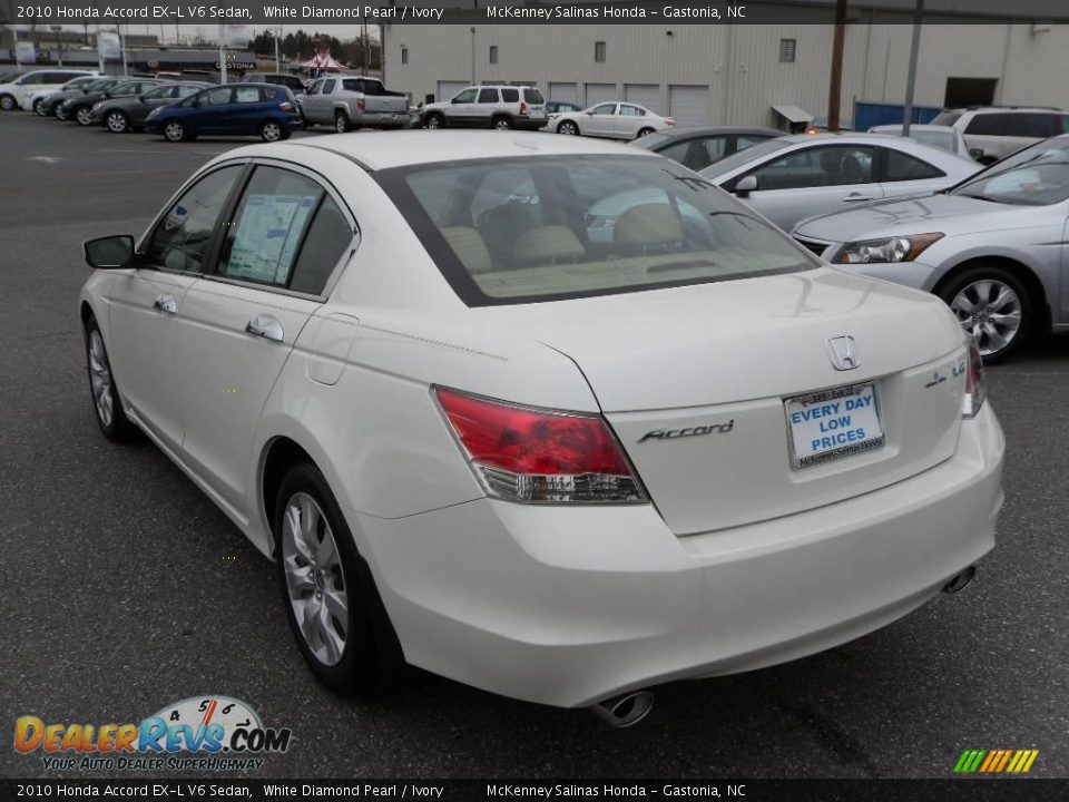 2010 Honda Accord EX-L V6 Sedan White Diamond Pearl / Ivory Photo #2