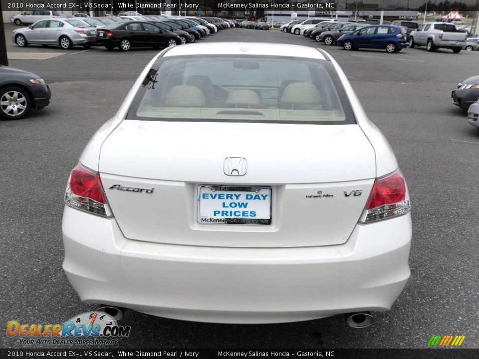 2010 Honda Accord EX-L V6 Sedan White Diamond Pearl / Ivory Photo #3