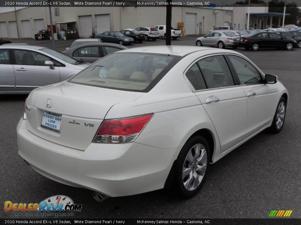 2010 Honda Accord EX-L V6 Sedan White Diamond Pearl / Ivory Photo #4