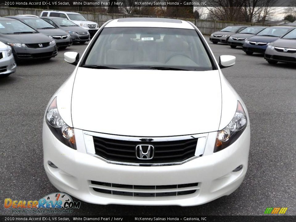 2010 Honda Accord EX-L V6 Sedan White Diamond Pearl / Ivory Photo #6