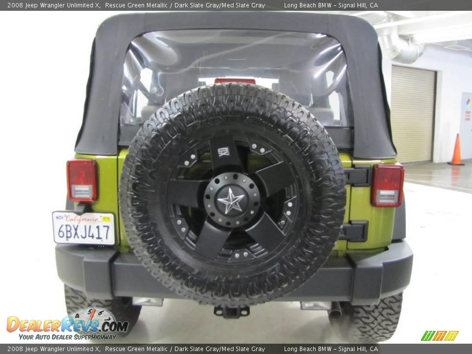 2008 Jeep Wrangler Unlimited X Rescue Green Metallic / Dark Slate Gray/Med Slate Gray Photo #10