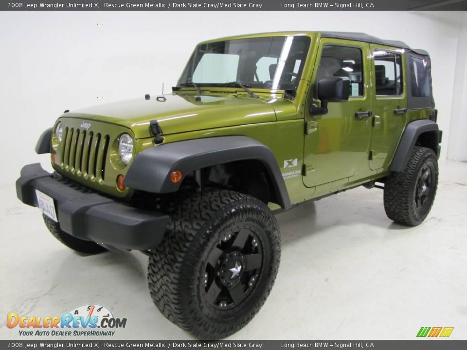 2008 Jeep Wrangler Unlimited X Rescue Green Metallic / Dark Slate Gray/Med Slate Gray Photo #16