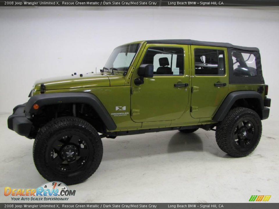 2008 Jeep Wrangler Unlimited X Rescue Green Metallic / Dark Slate Gray/Med Slate Gray Photo #17