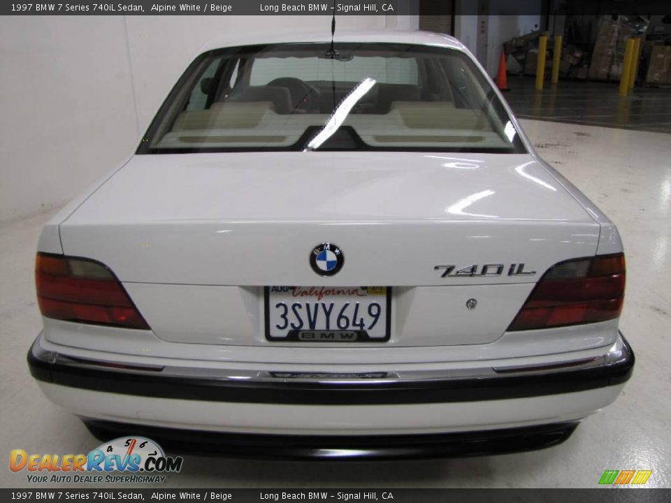 1997 BMW 7 Series 740iL Sedan Alpine White / Beige Photo #6