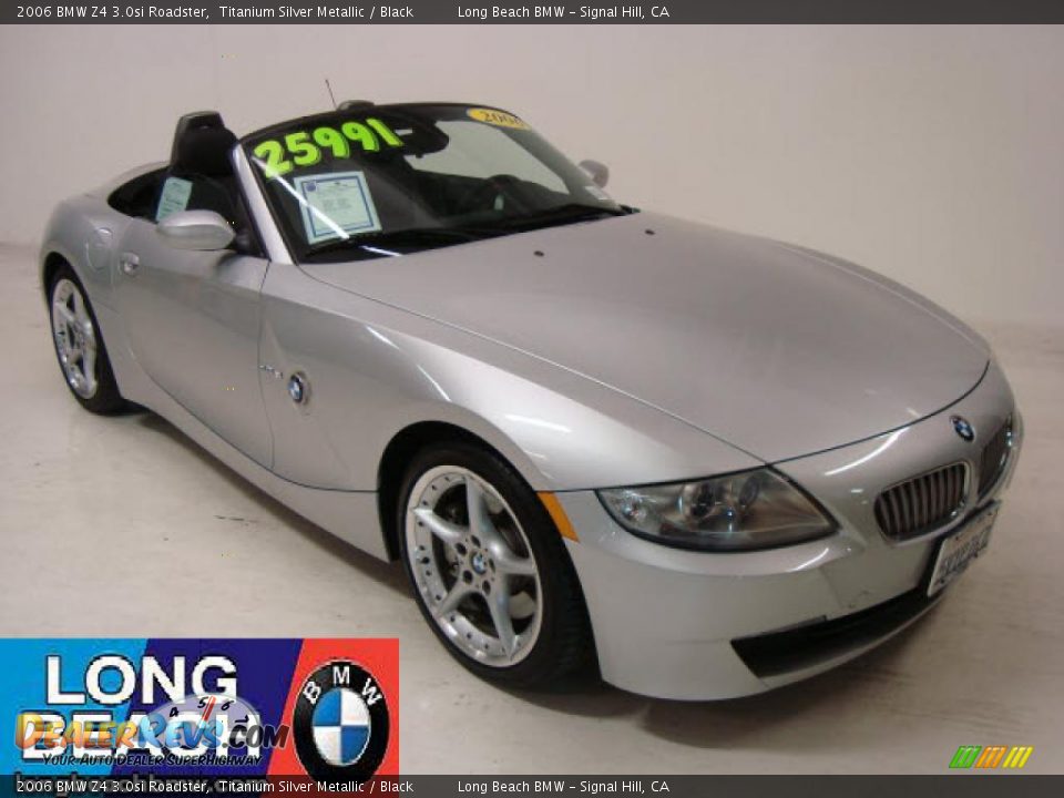 2006 BMW Z4 3.0si Roadster Titanium Silver Metallic / Black Photo #1