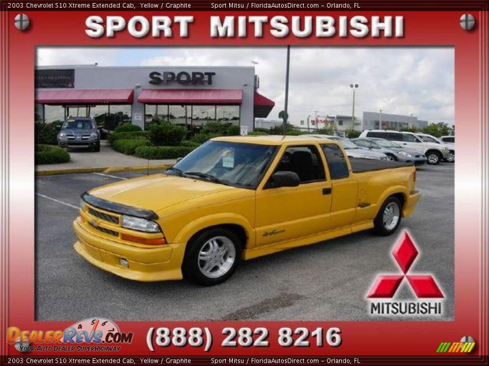 2003 Chevrolet S10 Xtreme Extended Cab Yellow / Graphite Photo #1