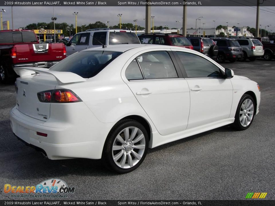 2009 Mitsubishi Lancer RALLIART Wicked White Satin / Black Photo #3