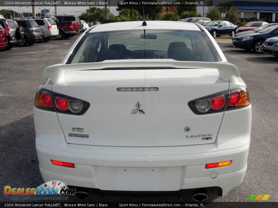 2009 Mitsubishi Lancer RALLIART Wicked White Satin / Black Photo #4