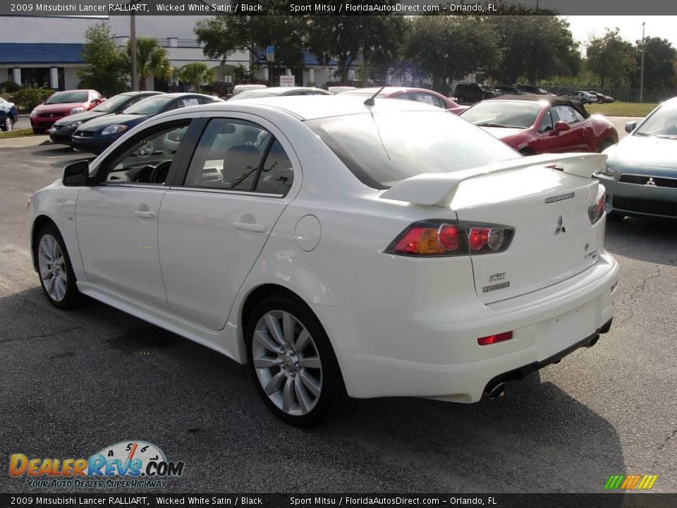2009 Mitsubishi Lancer RALLIART Wicked White Satin / Black Photo #5