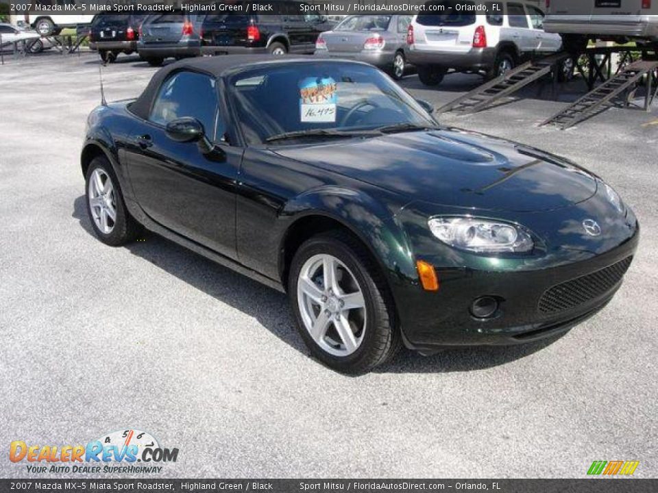 2007 Mazda MX-5 Miata Sport Roadster Highland Green / Black Photo #1