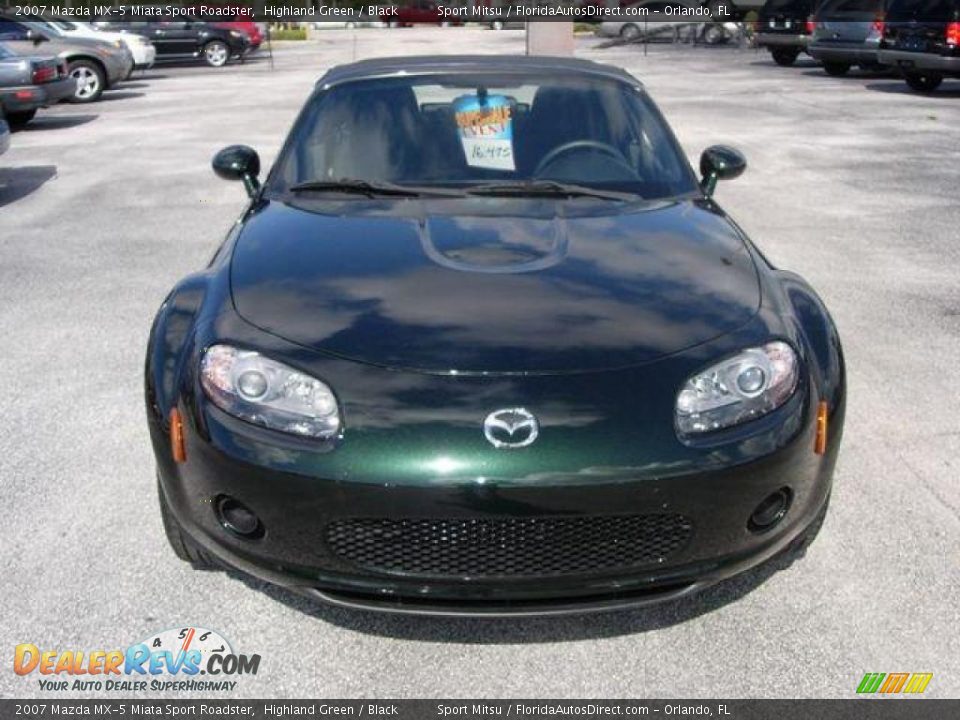 2007 Mazda MX-5 Miata Sport Roadster Highland Green / Black Photo #2