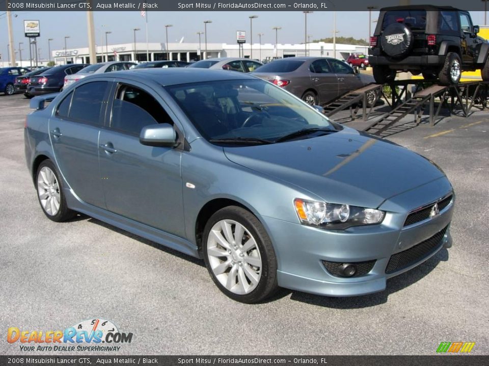 2008 Mitsubishi Lancer GTS Aqua Metallic / Black Photo #1