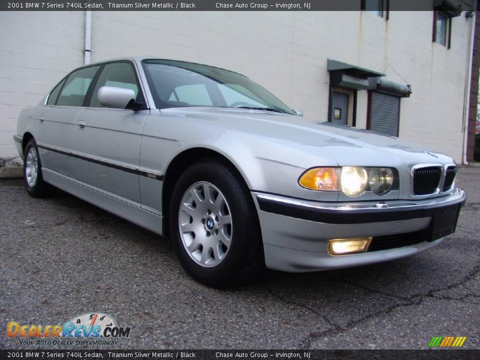 2001 BMW 7 Series 740iL Sedan Titanium Silver Metallic / Black Photo #6