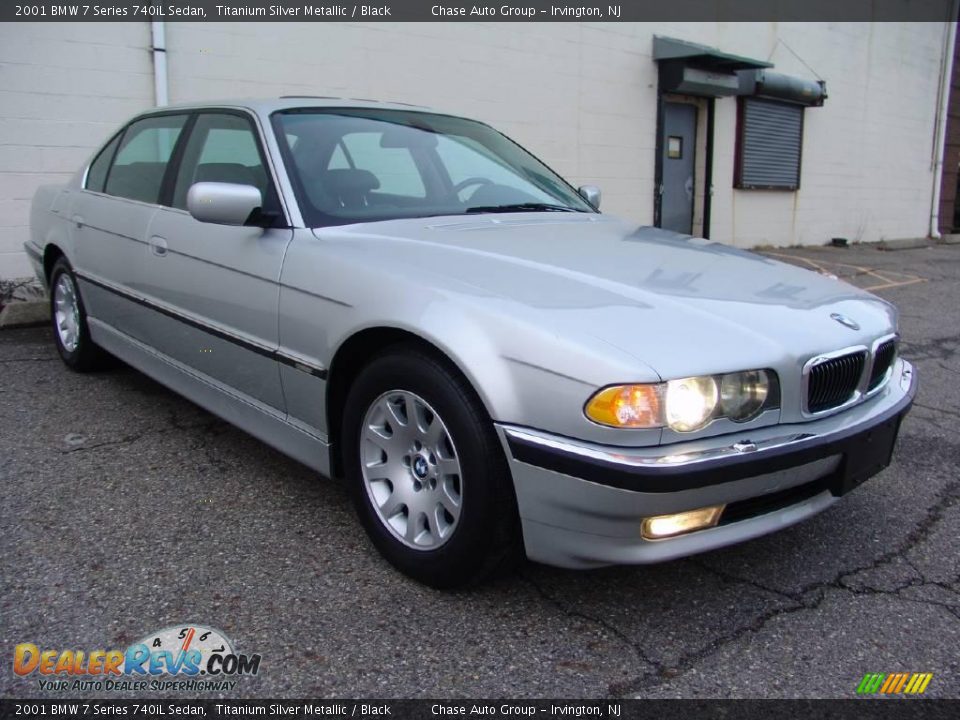2001 BMW 7 Series 740iL Sedan Titanium Silver Metallic / Black Photo #7