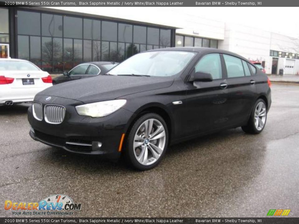 2010 BMW 5 Series 550i Gran Turismo Black Sapphire Metallic / Ivory White/Black Nappa Leather Photo #1