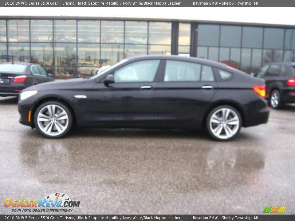 2010 BMW 5 Series 550i Gran Turismo Black Sapphire Metallic / Ivory White/Black Nappa Leather Photo #2