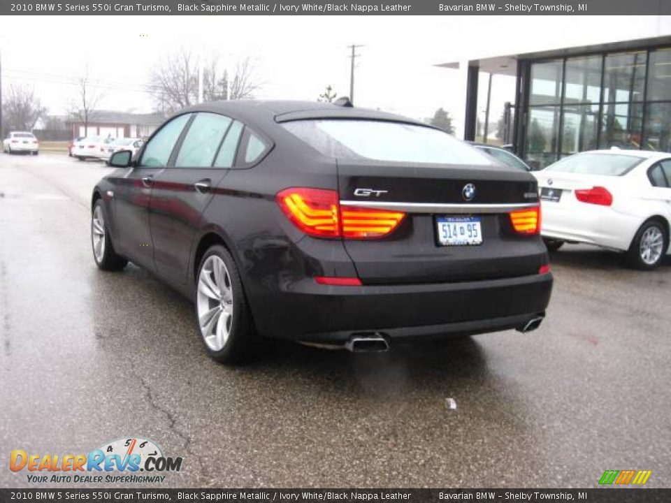 2010 BMW 5 Series 550i Gran Turismo Black Sapphire Metallic / Ivory White/Black Nappa Leather Photo #3
