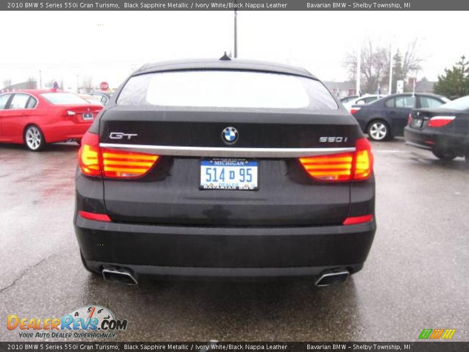 2010 BMW 5 Series 550i Gran Turismo Black Sapphire Metallic / Ivory White/Black Nappa Leather Photo #4