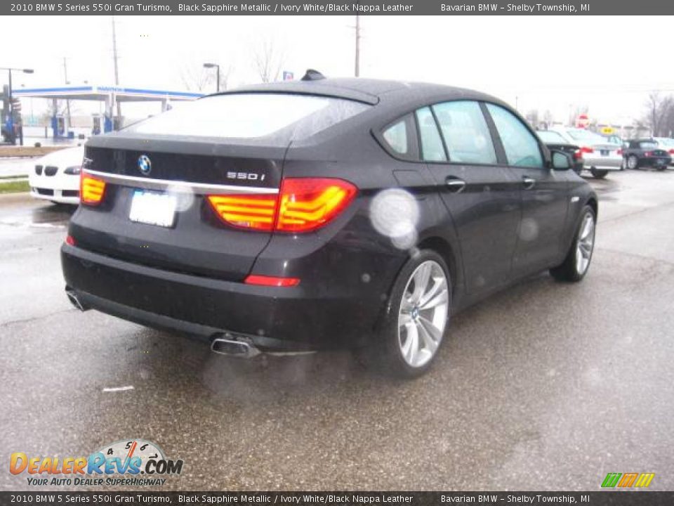 2010 BMW 5 Series 550i Gran Turismo Black Sapphire Metallic / Ivory White/Black Nappa Leather Photo #5