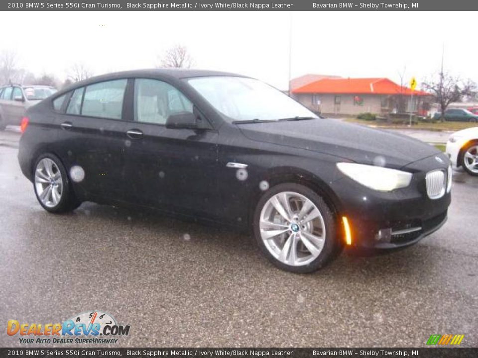 2010 BMW 5 Series 550i Gran Turismo Black Sapphire Metallic / Ivory White/Black Nappa Leather Photo #7