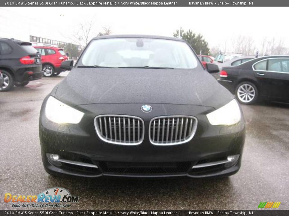 2010 BMW 5 Series 550i Gran Turismo Black Sapphire Metallic / Ivory White/Black Nappa Leather Photo #8