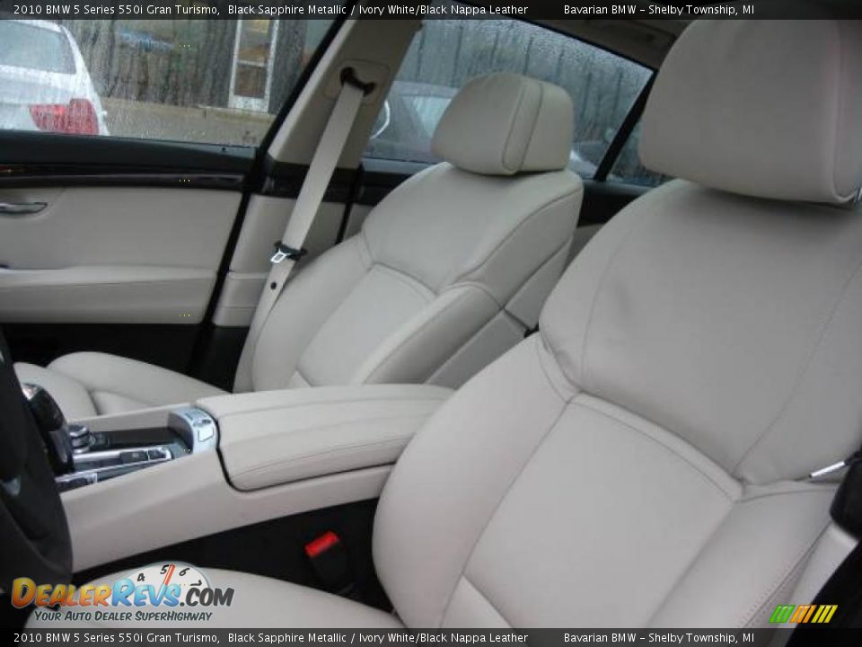2010 BMW 5 Series 550i Gran Turismo Black Sapphire Metallic / Ivory White/Black Nappa Leather Photo #10