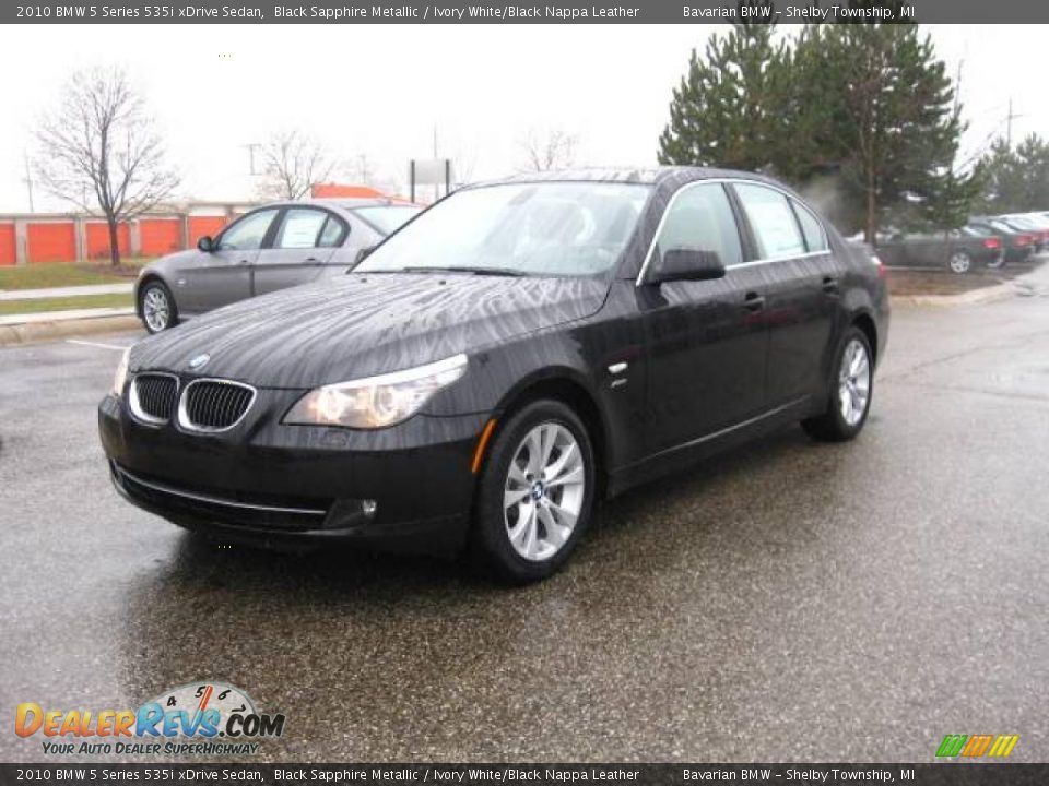 2010 BMW 5 Series 535i xDrive Sedan Black Sapphire Metallic / Ivory White/Black Nappa Leather Photo #1