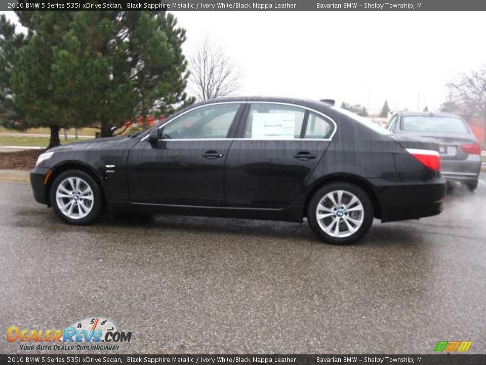 2010 BMW 5 Series 535i xDrive Sedan Black Sapphire Metallic / Ivory White/Black Nappa Leather Photo #2