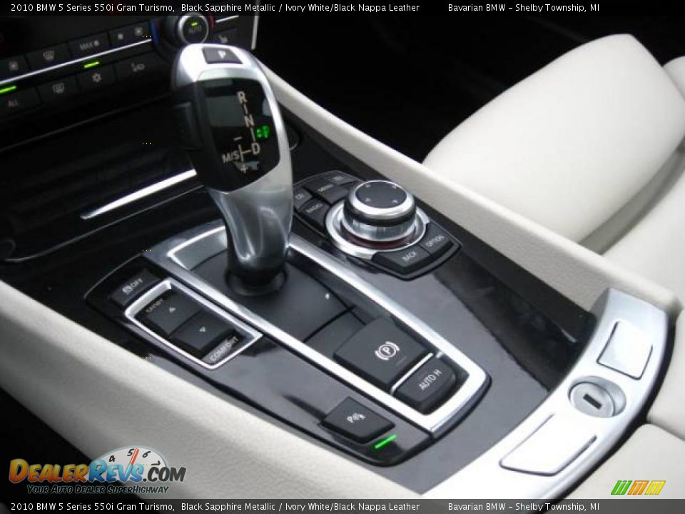 2010 BMW 5 Series 550i Gran Turismo Black Sapphire Metallic / Ivory White/Black Nappa Leather Photo #13